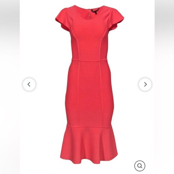 BCBGMAXAZRIA Bandage Ribbed Cap Sleeve Midi Dress - Picture 1 of 7